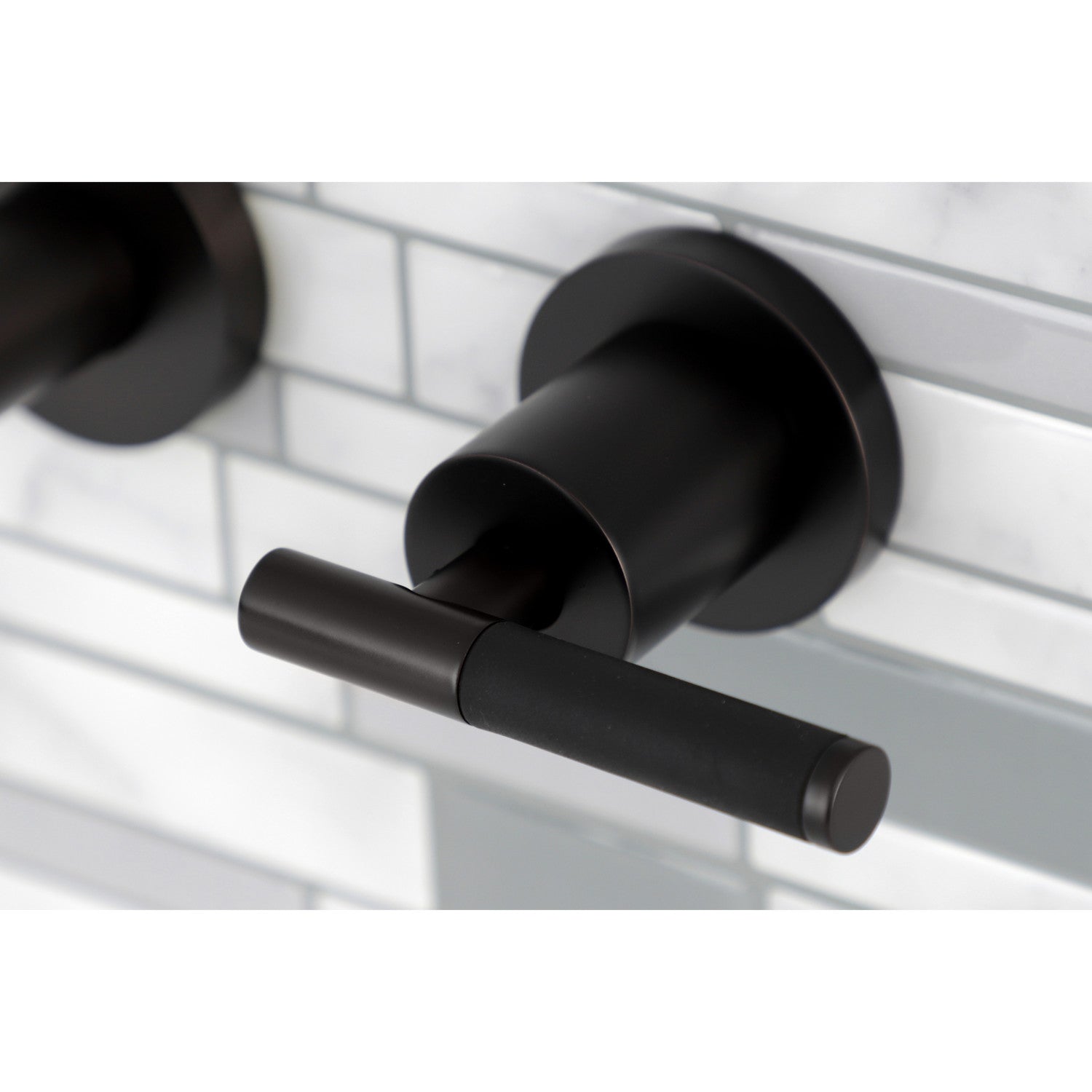 Kingston Sona KS8125CKL - Kaiser Double-Handle 3-Hole Wall Mount Bathroom Faucet, Oil Rubbed Bronze — thumbnail 2